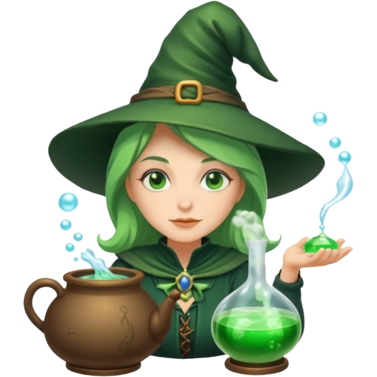 green witch cooking potion emoji
