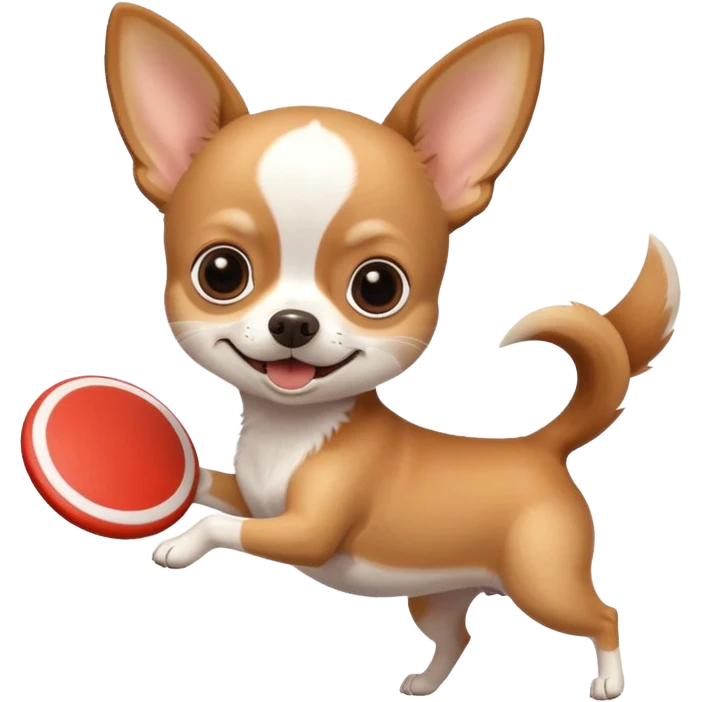 Chihuahua catching a frisbee emoji