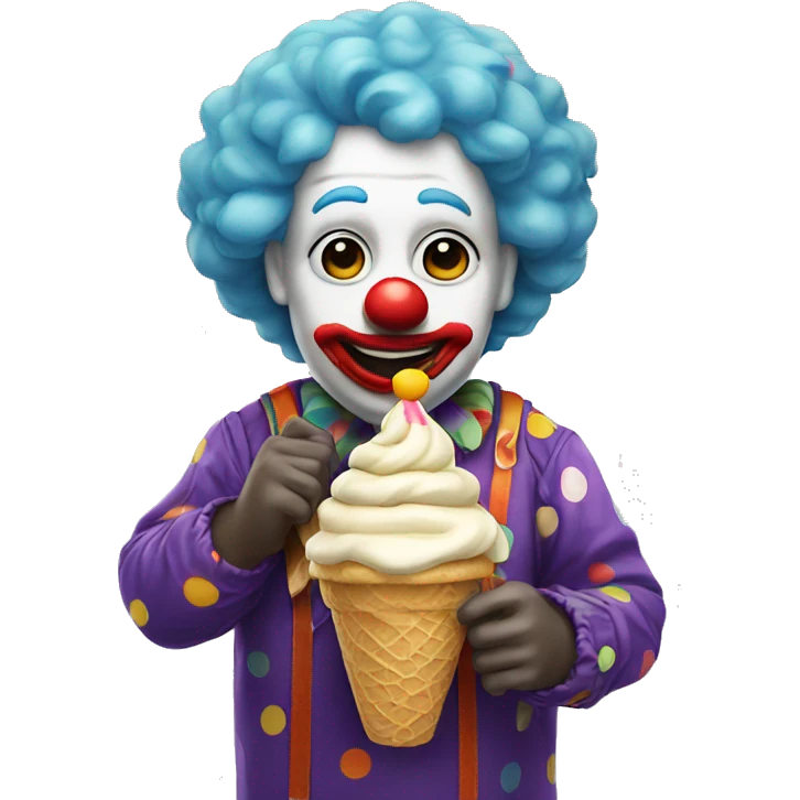 clown holding a ice cream emoji
