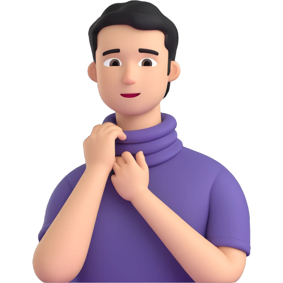 a guy holding his neck emoji