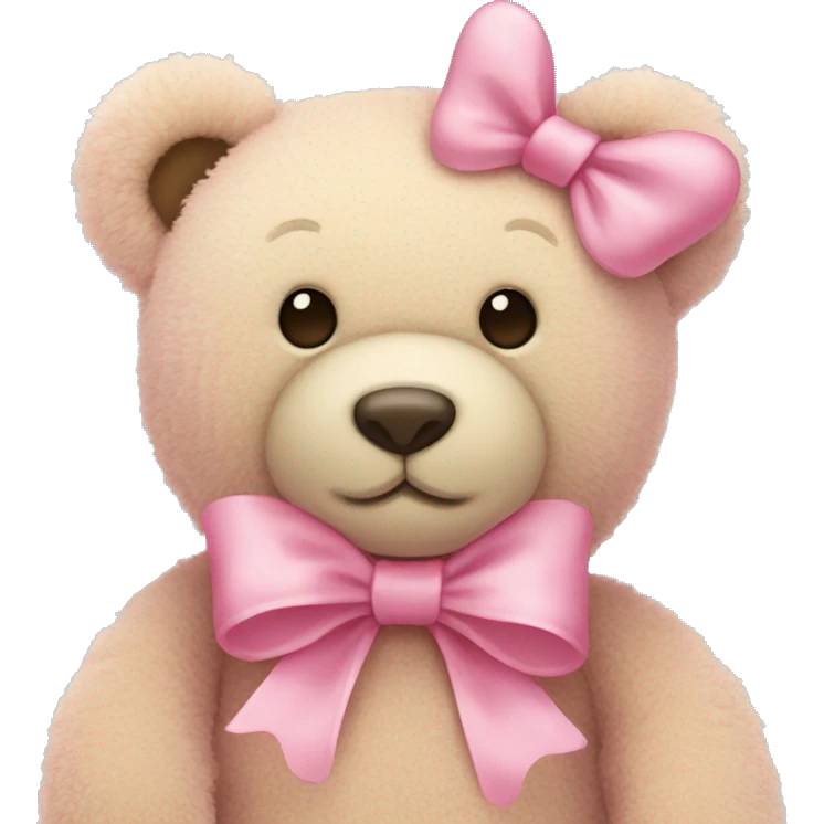 Jellycat bear with a pink bow emoji