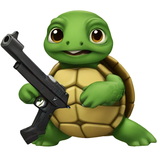 turtle with a gun emoji