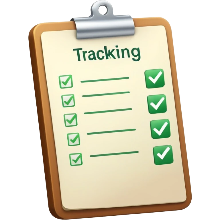 A checklist with a prominent green checkmark on the first item, symbolizing tracking completed tasks and progress emoji