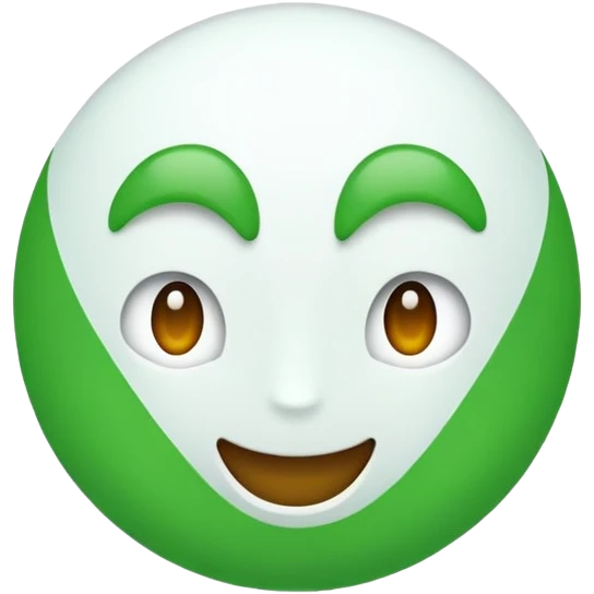 An emoji that says TRUE in white color with an all green background emoji