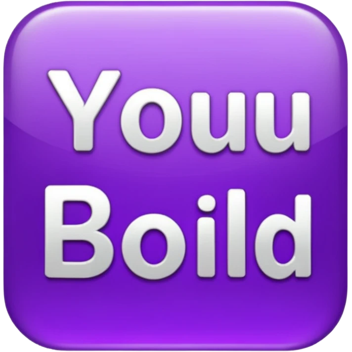 Shiny purple text saying "YOU" emoji