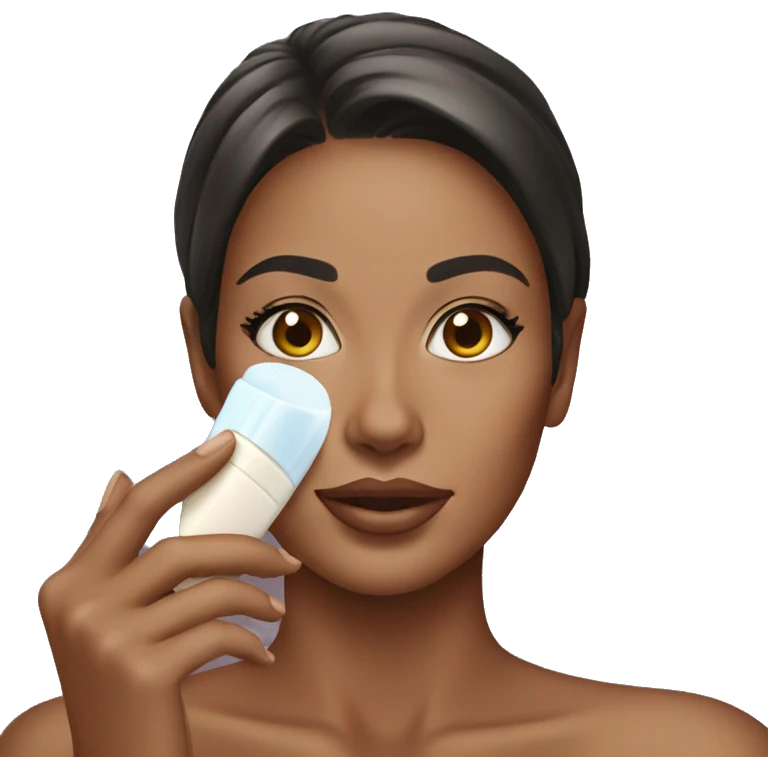 Pretty woman applying skincare  emoji