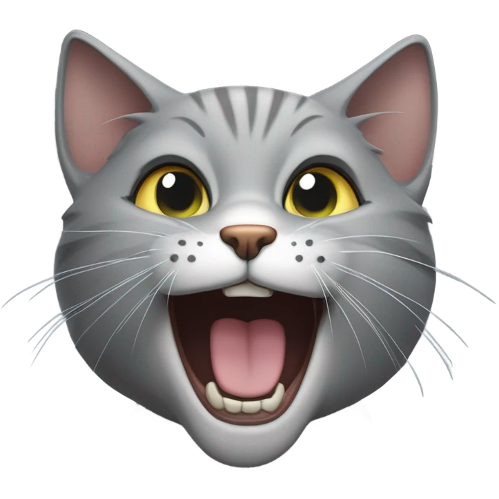 grey cat hissing emoji
