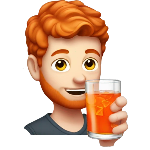 ond redhead boy drinking an aperol emoji