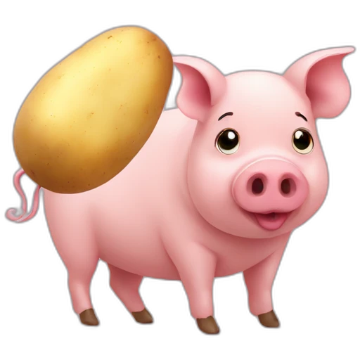 pig in love with potato emoji