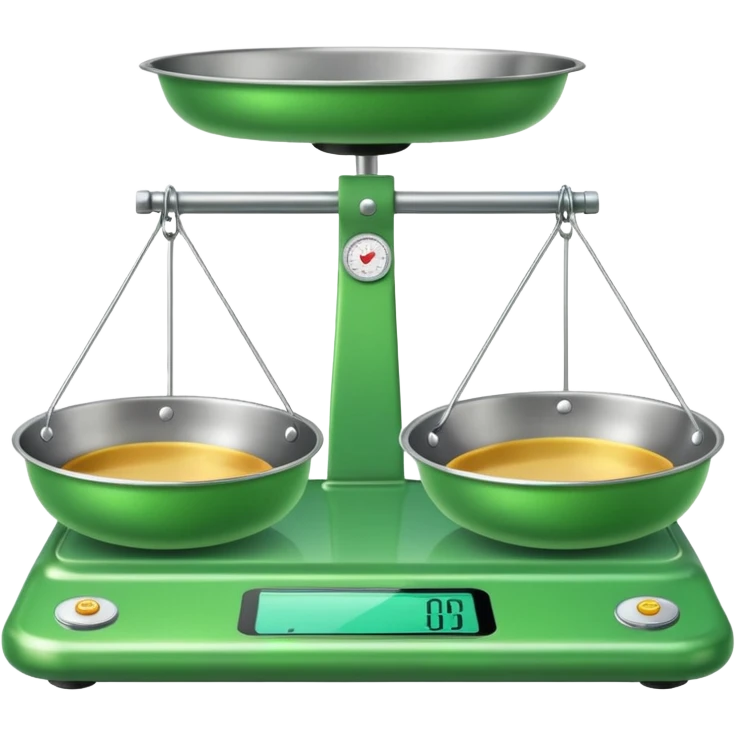 modern Scales with Green Pans, emoji