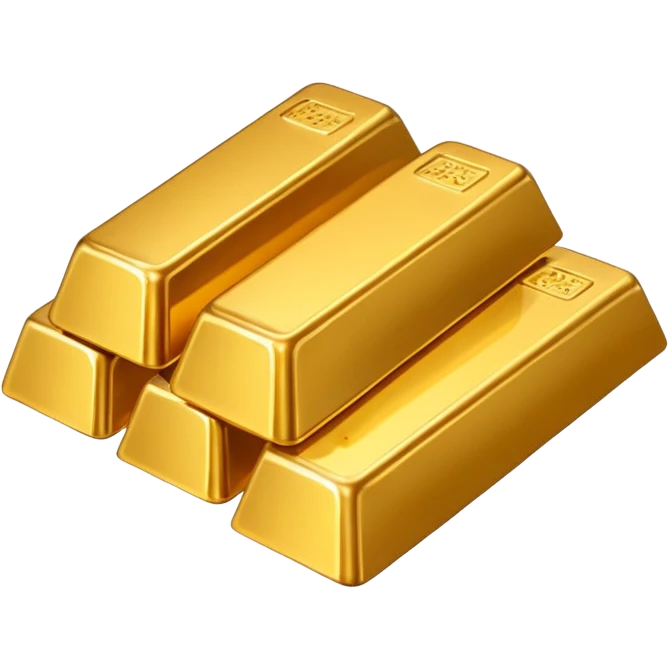 several gold bars, realistic lighting, no text or engravings, smooth surface emoji