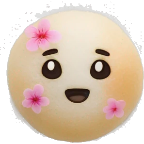 Sakura Mochi on a white plate emoji
