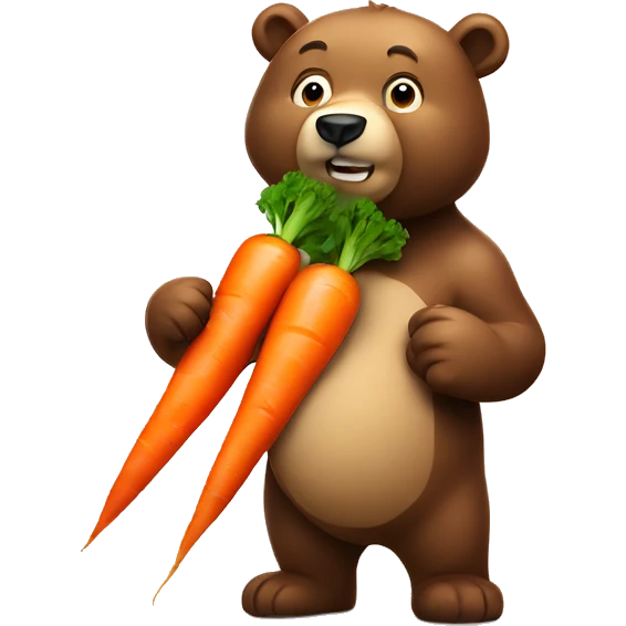 Strong bear eating a carrot emoji