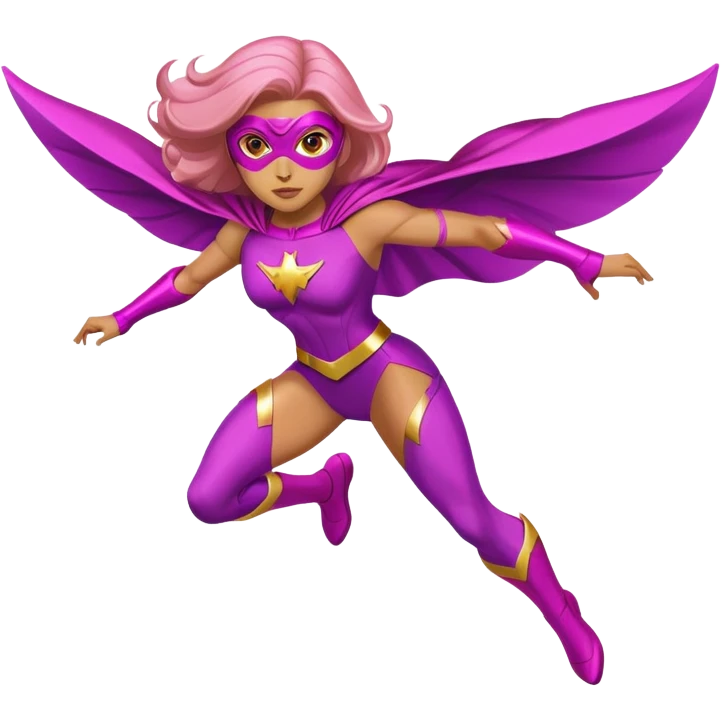 pink violet woman superhero flying emoji