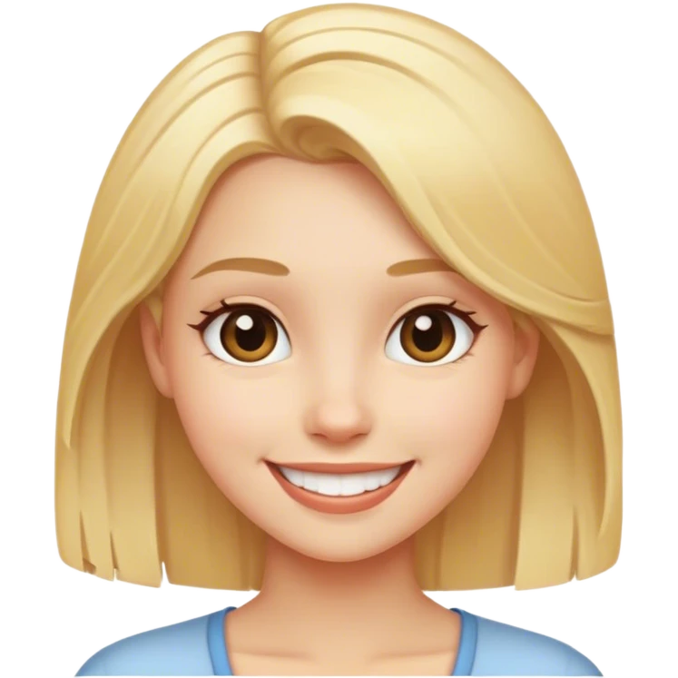 smiling girl with blond hair emoji