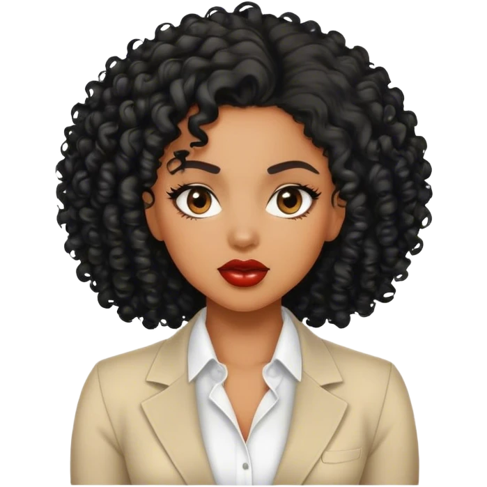Girl boss black, curly hair, Black, sexy  emoji