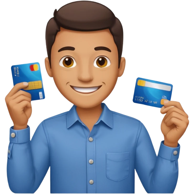 Man with credit card and grin















 emoji