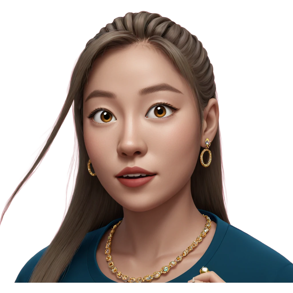 portrait of girl with jewelry emoji