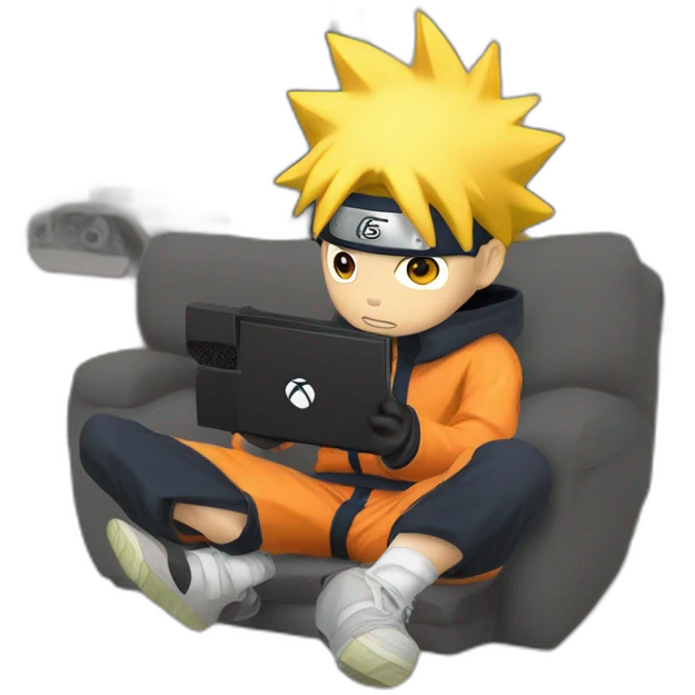 Naruto Uzumaki playing xbox emoji
