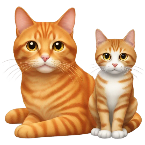 cat orange and tabby cat emoji