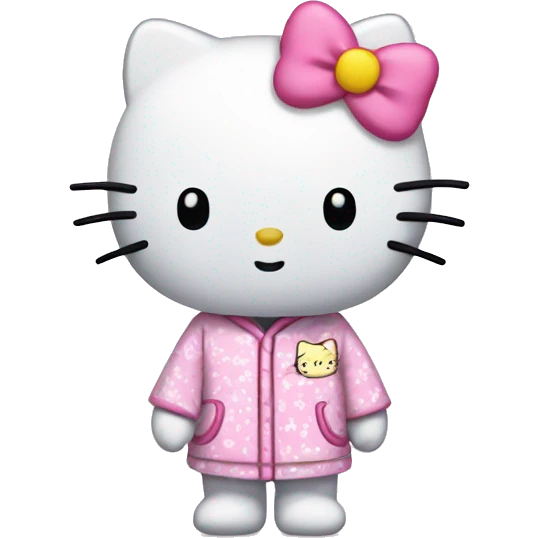 Hello kitty wearing pjs emoji