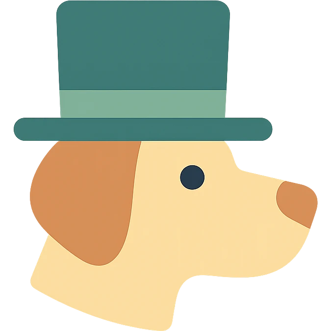 dog with tophat emoji