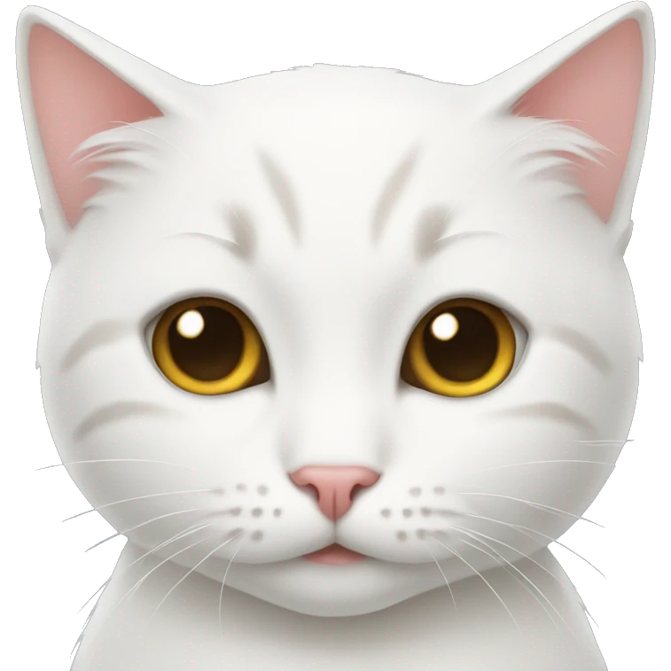 A  white cute cat emoji