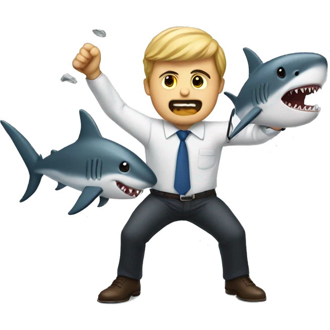 accountant fighting shark emoji