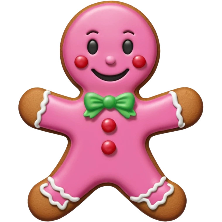 christmas gingerbread pink and red emoji