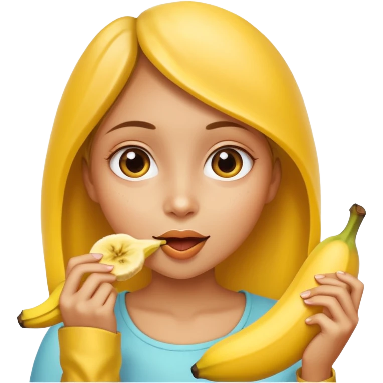 girl enjoying a banana emoji