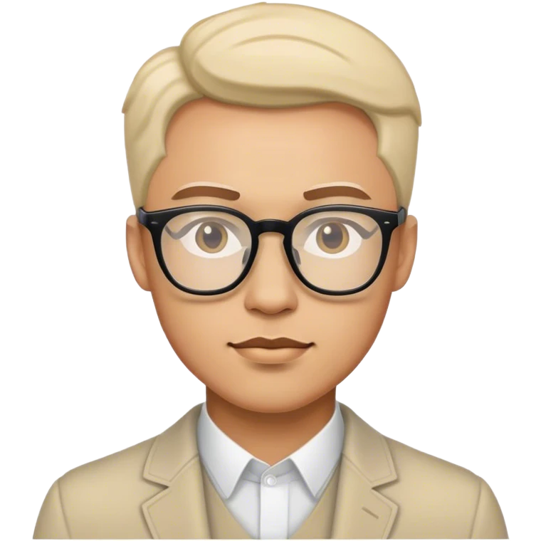 stylish male portrait with glasses emoji