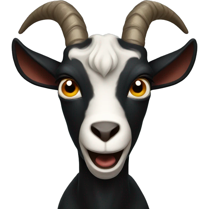 Black goats with big horns and super angry expressions emoji