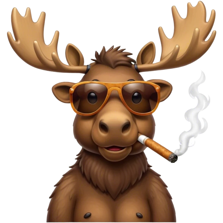 Moose with sunglasses smoking emoji