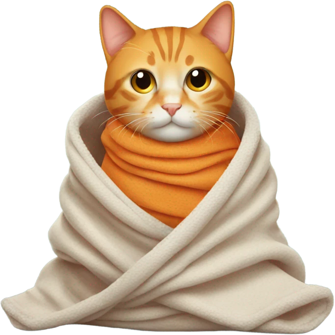 orange cat wrapped in blanket  emoji