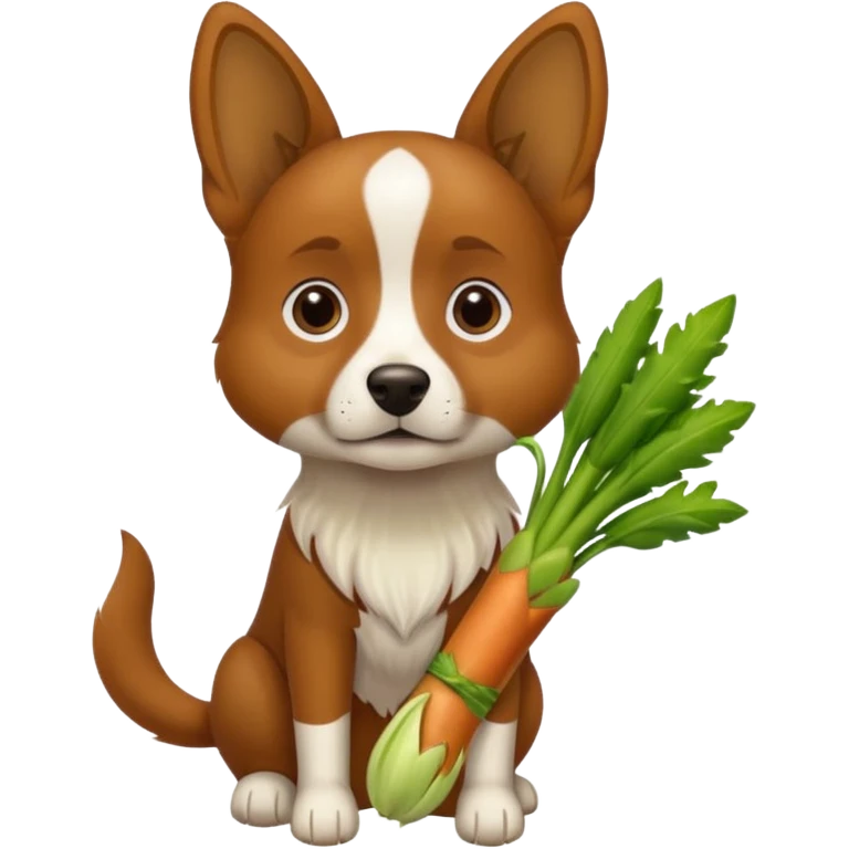 Dog with leek emoji