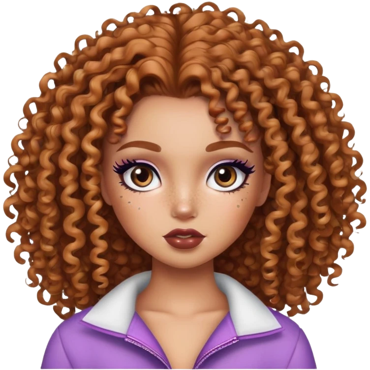 curly hair, freckles, pretty bratz baddie emoji