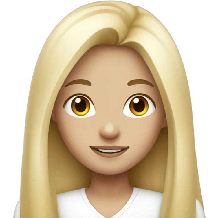 blonde girl with long hair in white clothes  emoji