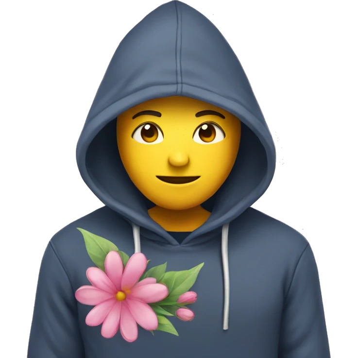Hoodie with flower emoji