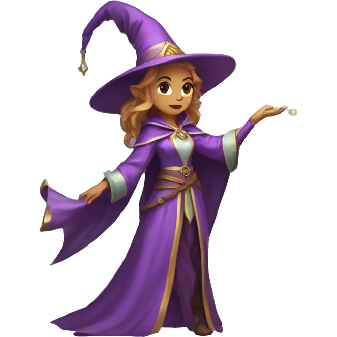 D&D female noble wizard elf casting a spell  emoji