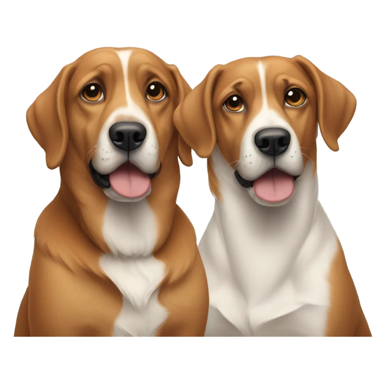 Two dogs staring emoji