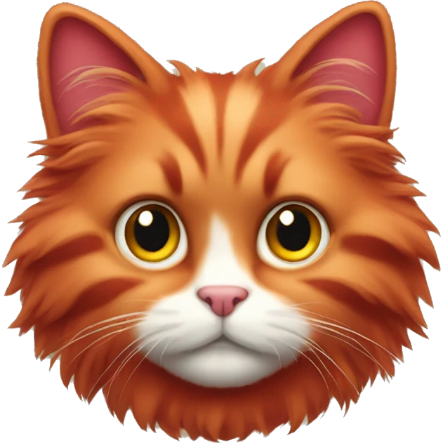 red fold fluffy cat emoji