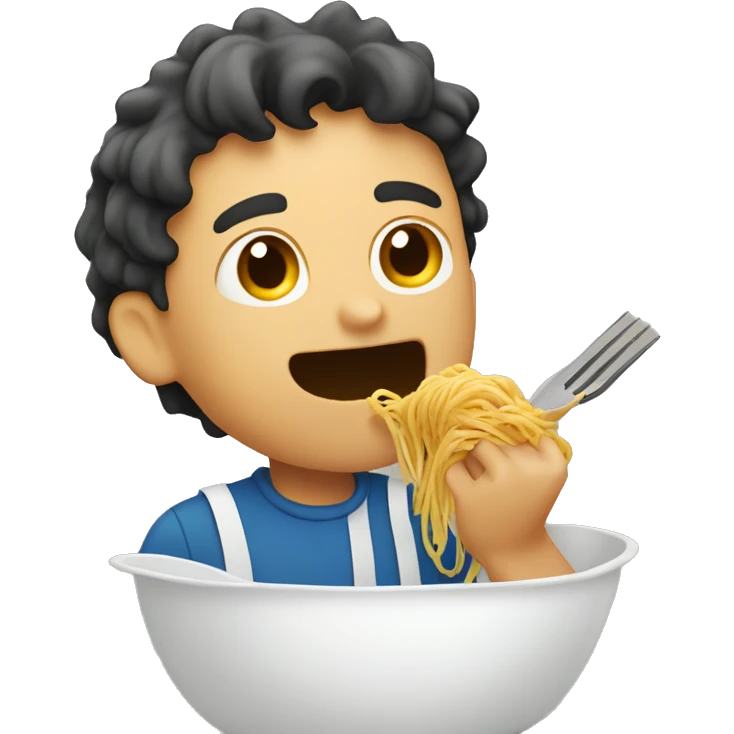 boy snapping a spaghetti in half emoji