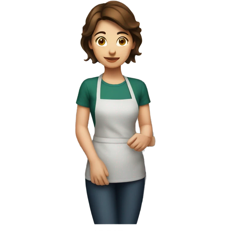 Woman with short brown hair cooking on a stove emoji