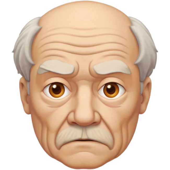 abuelo de pueblo serio y desconfiado con cuerpo busto emoji
