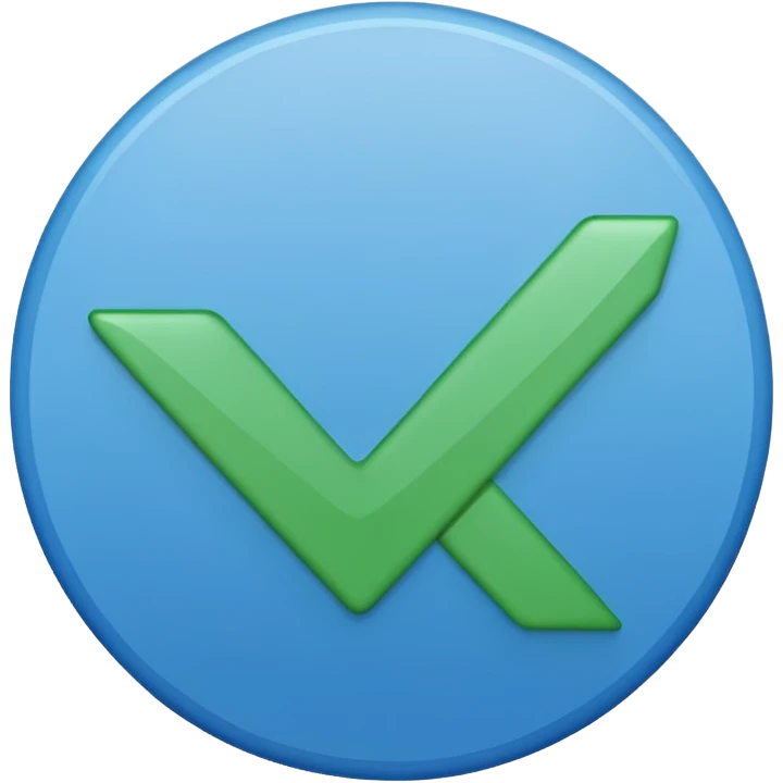 blue circle with a checkmark in the middle emoji