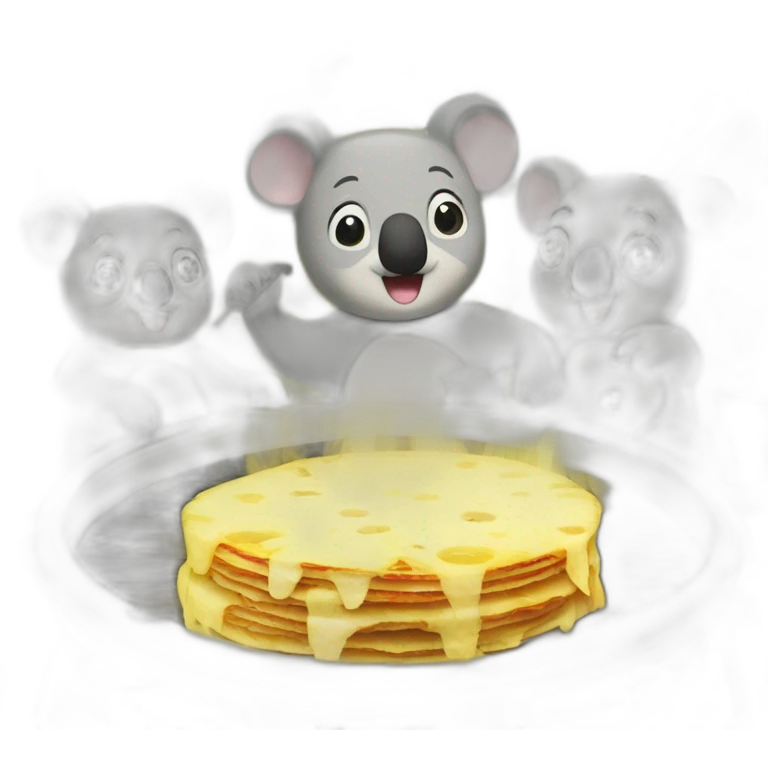 Raclette party with koala happy emoji