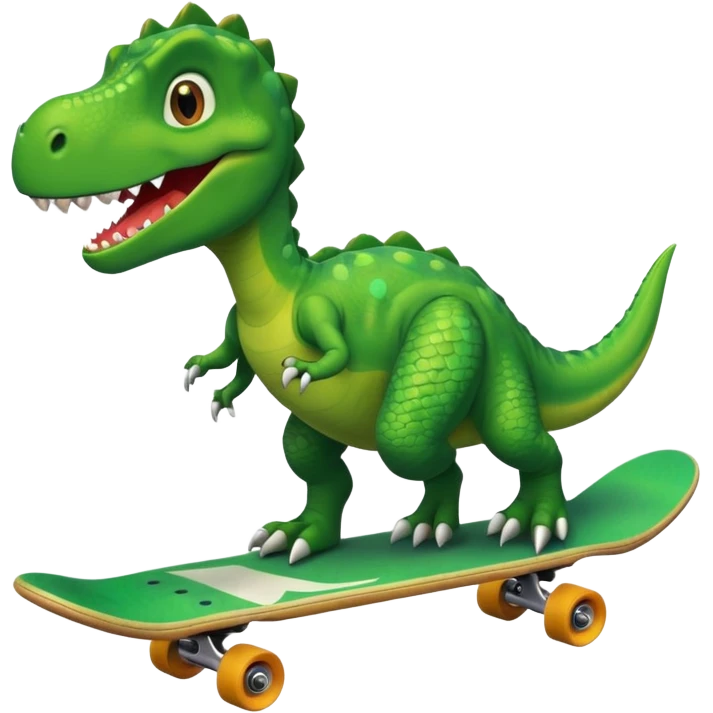 Dinosaur on a skateboard emoji