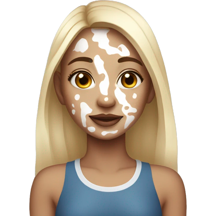 girl with vitiligo emoji