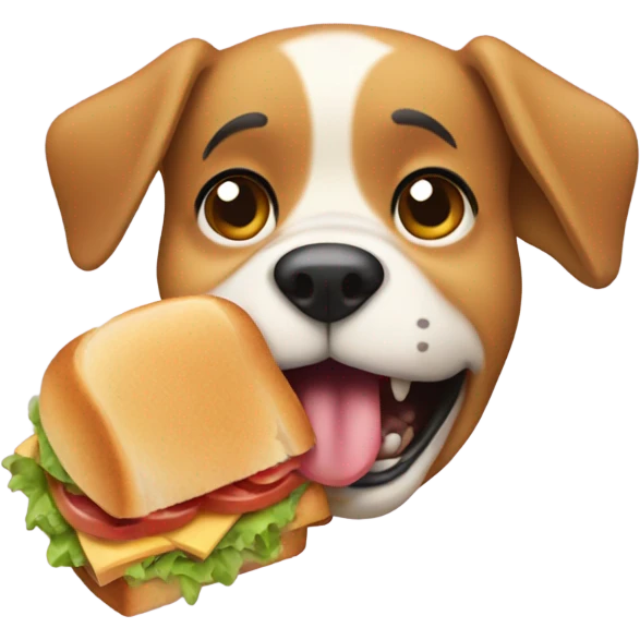 Dog eating a sandwich emoji