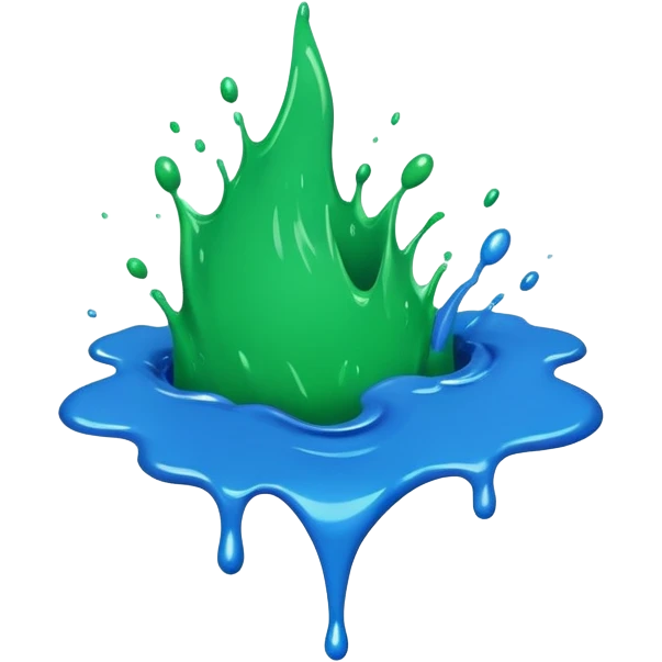 green or blue paint splash emoji